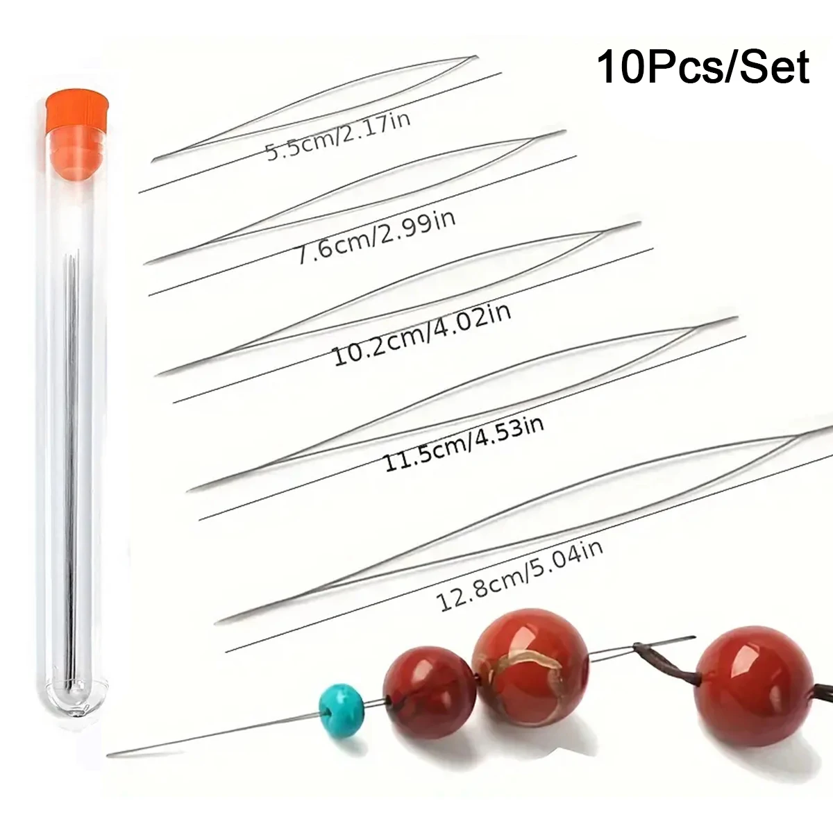 A Box Of 10 Open Needles Two Of Each Of Five Sizes Open Needles Beading Needles DIY Handmade Beading Tool Jewelry Accessories