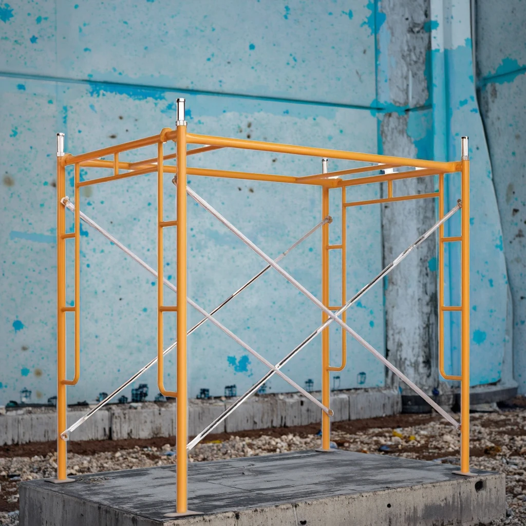 سقالات إطار فولاذي شديد التحمل مع آلية قفل سريعة لوظائف إصلاح طلاء السقف والإعدادات الخارجية لورشة العمل الخارجية