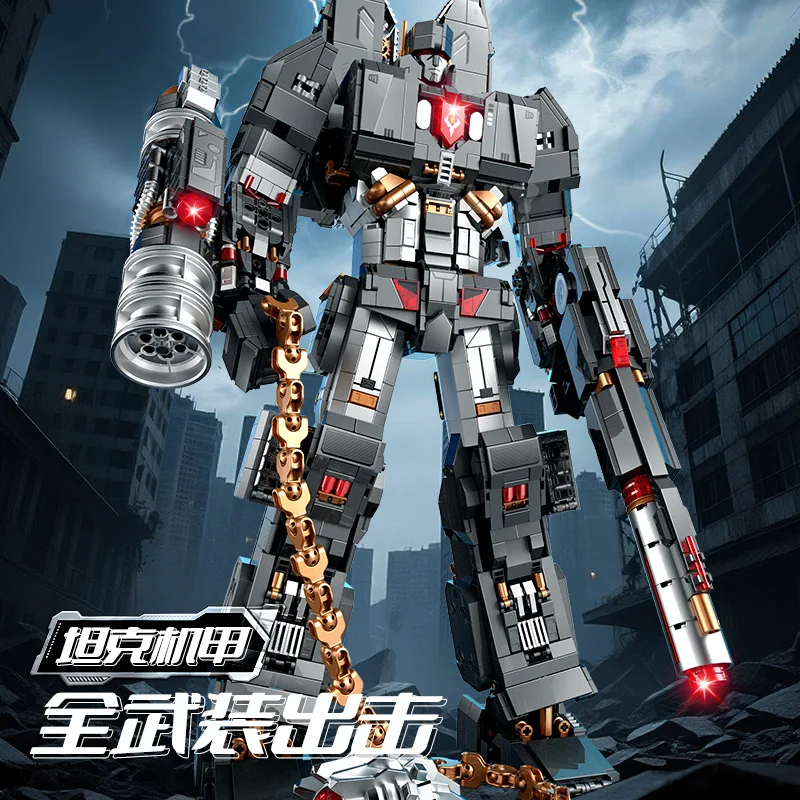 IN STOCK GULY 80509 MOC Technical Two Deformation Robot Building Blocks Assembling Tank Mecha Model Adult Toy Christmas Gift Set