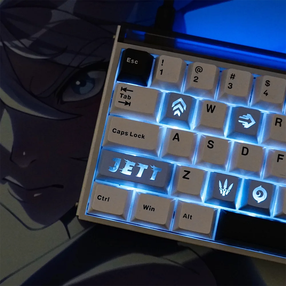 Keycaps Valorant Transparent keycaps Game key caps Cherry Profile 5 keys PBT Dye Sub keycaps Gaming Laptop Jett Sage Omen Clove