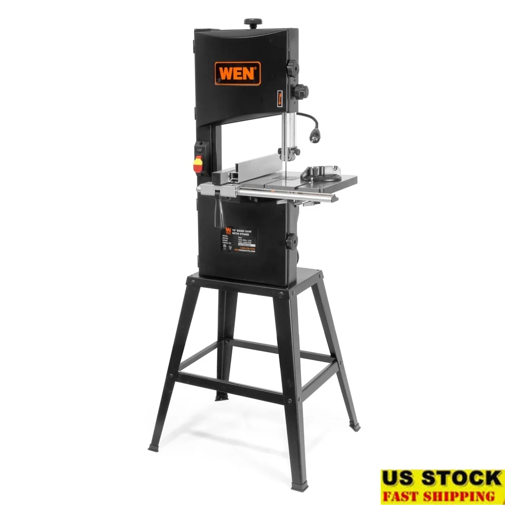 

10 Inch Two Speed Band Saw 3.5 Amp Motor with Stand Work Light Dust Port Miter Gauge Fence Woodworking
