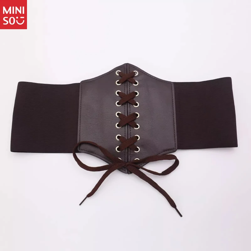 Miniso Ceinture corset médiévale pour femme, robe gothique à lacets et accessoire élastique