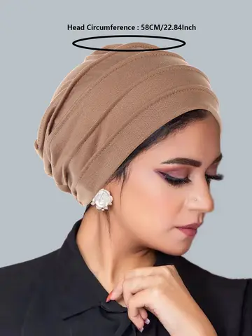 Muslimsk Crinkle Turban Cap Enfärgad Kvinnor Hijabs Islamisk Chemo Cap Huvudduk Dam Huvudband Hijab Halsduk 10 best sales turbanhalsduk - №10