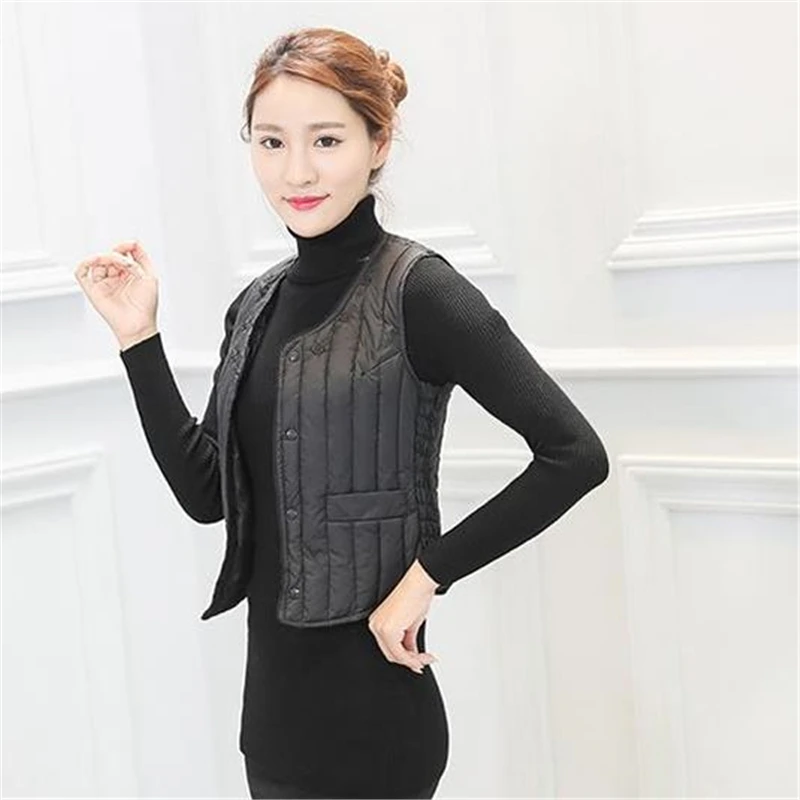 

Women's Warm Down Vests Female Winter Vest Lady Spring Vest Double Breasted Autumn Hot Sale