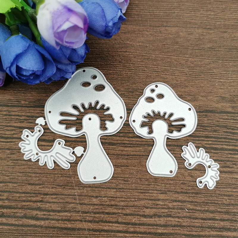 4Pcs Mushroom Metal Cutting Dies for DIY Scrapbooking Album Paper Cards Decorative Crafts Embossing Die Cuts