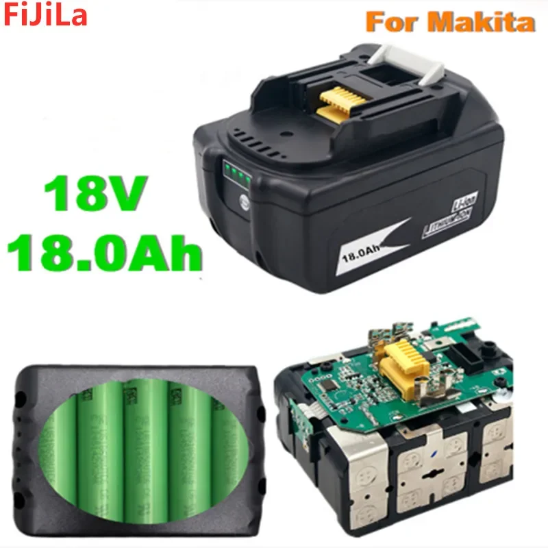 

100%New 18V 18Ah Rechargeable Battery 18000mah LiIon Battery Replacement Power Tool Battery for MAKITA BL1860 BL1830+4A Charger