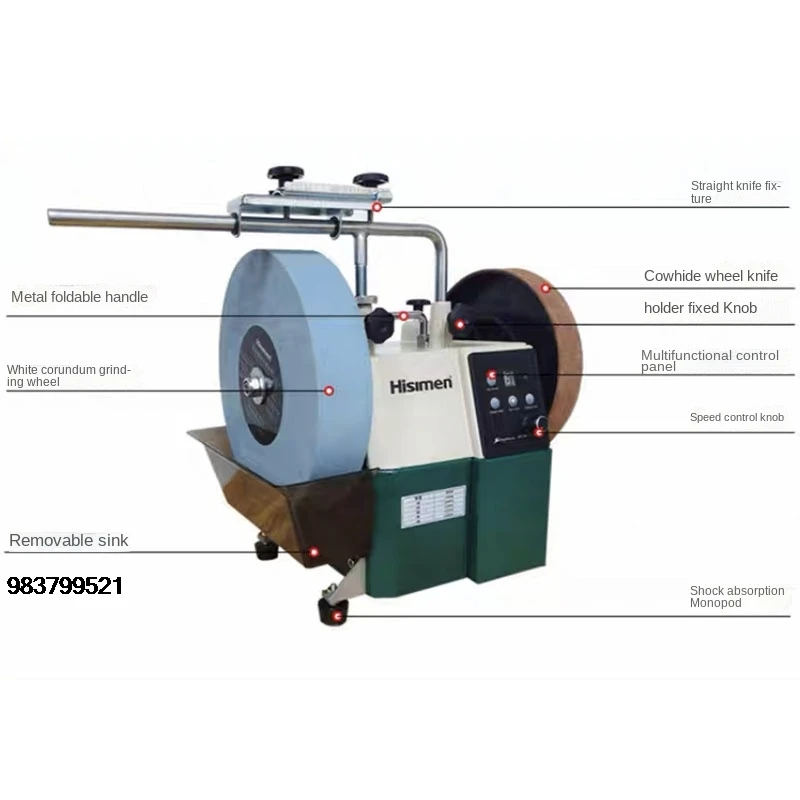Good Price H8300 10 Inch Positive and Negative White Fused Alumina Sharpener low Speed Grinder Polishing Machine Desktop