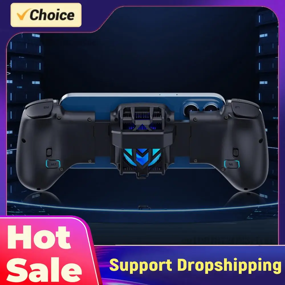 

2 in 1 Mobile Phone Controller Type C Cooling Wireless Mobile Gaming Controller Dual Joystick 300mAh for IPhone/Android Phone