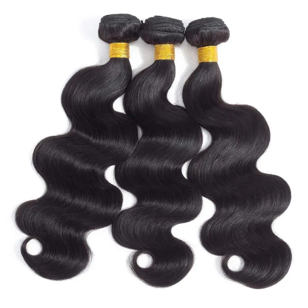 

12A Unprocessed Brazilian Virgin Human Hair Bundles Body Wave Natural Black 1/3/4 PCS Hair Weave Bundles Human Hair