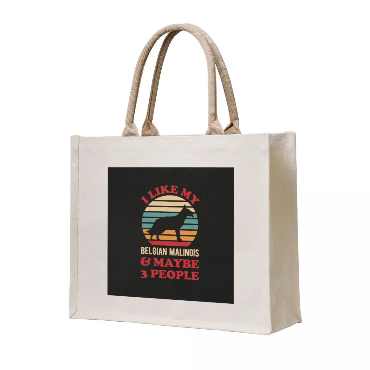 

Funny Belgian Malinois Tote Bag Women's shopper bag Beach bag Canvas stote shopping logo