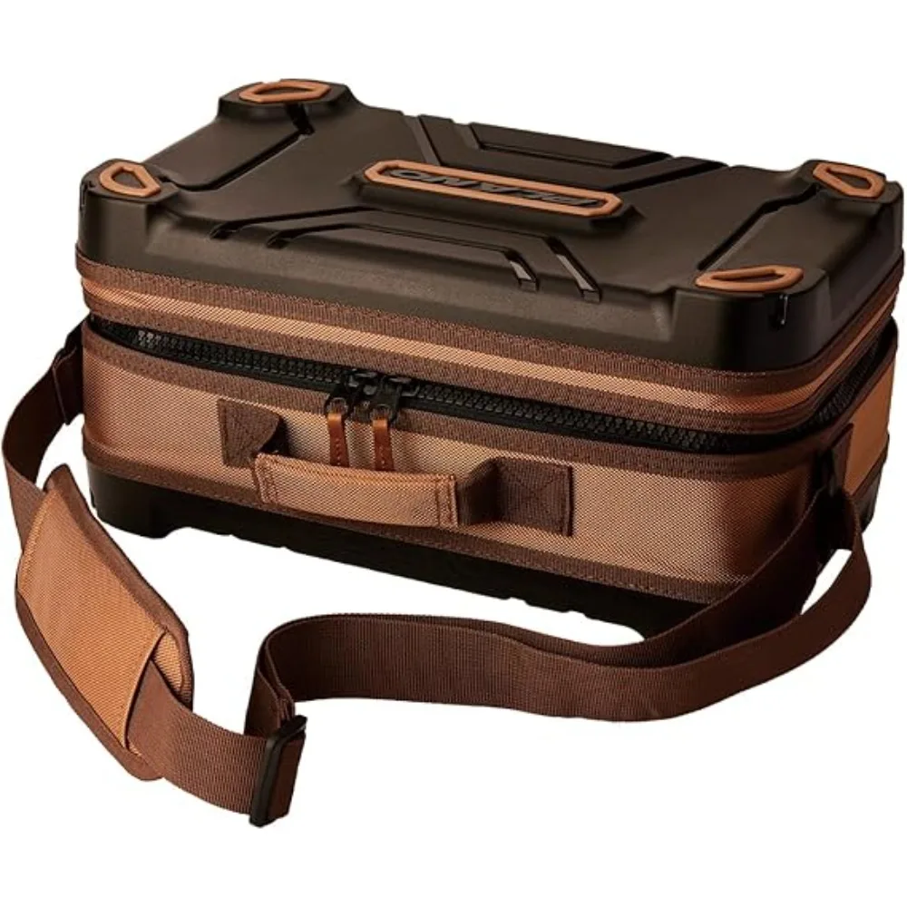 

Series Tackle Bag | Premium Tackle Storage with No Slip Base and Included stows, Khaki with Brown and Black Trim