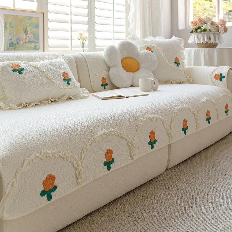 Cotton Sofa Cushion for All Seasons Universal Non-slip Sofa Cover Cover Cotton Fabric Thicken Backrest Cover Cloth Towel