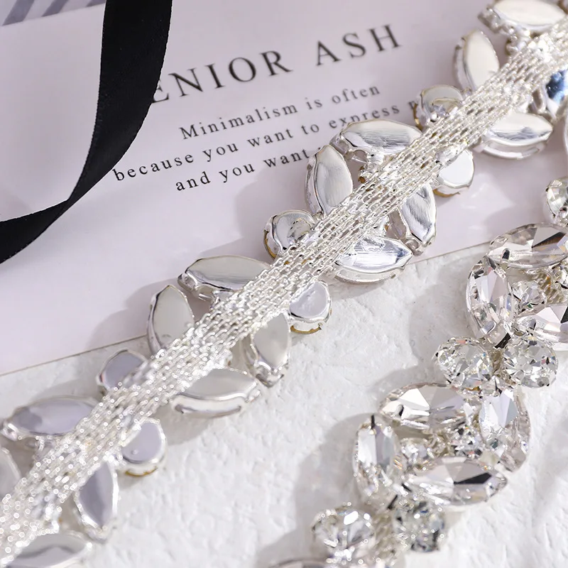 

Fashion Rhinestones Bridal Belt for Wedding Dress Handmade Crystals Bridesmaid Sash for Formal Evening Dress moroccan belt