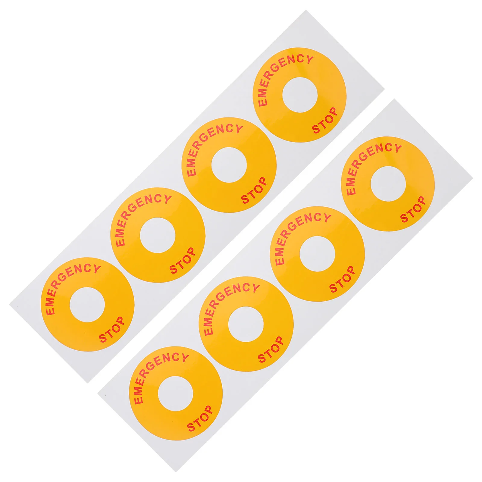 8Pcs Power Equipment Warning Label Sticker Easy Stick Emergency Stop Sign Decal for Warehouse Factory Office School Gym Use