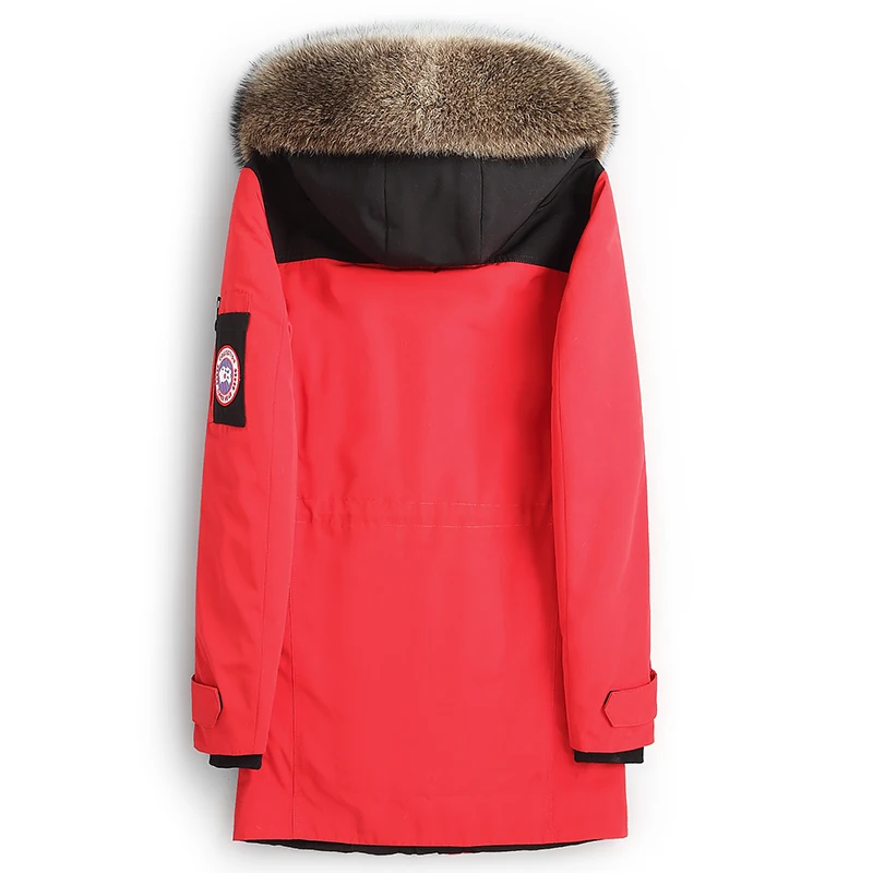 Tcyeek cappotto invernale da uomo parka da uomo fodera in pelliccia di visone intero cappotto con collo di pelliccia di procione giacca di pelliccia maschile calda di media lunghezza Chaquetas Lq