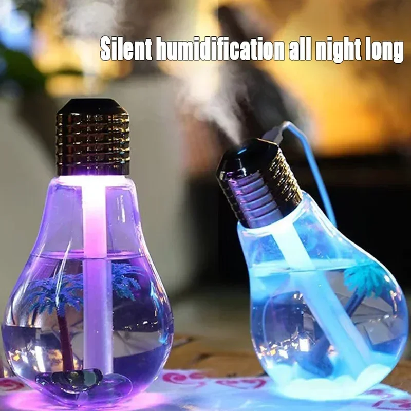 Humidifier Mute Small USB Bulb Large Capacity Desktop Colourful Night Light Humidifier Air Mini Aromatherapy Machine
