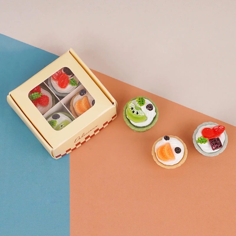 Xm2PCS Miniatuur Voedseldecoratie Poppenhuis DIY Accessoires 1/12 Nieuw Poppenhuis Simulatie Lege Taart Dessertdoos Model