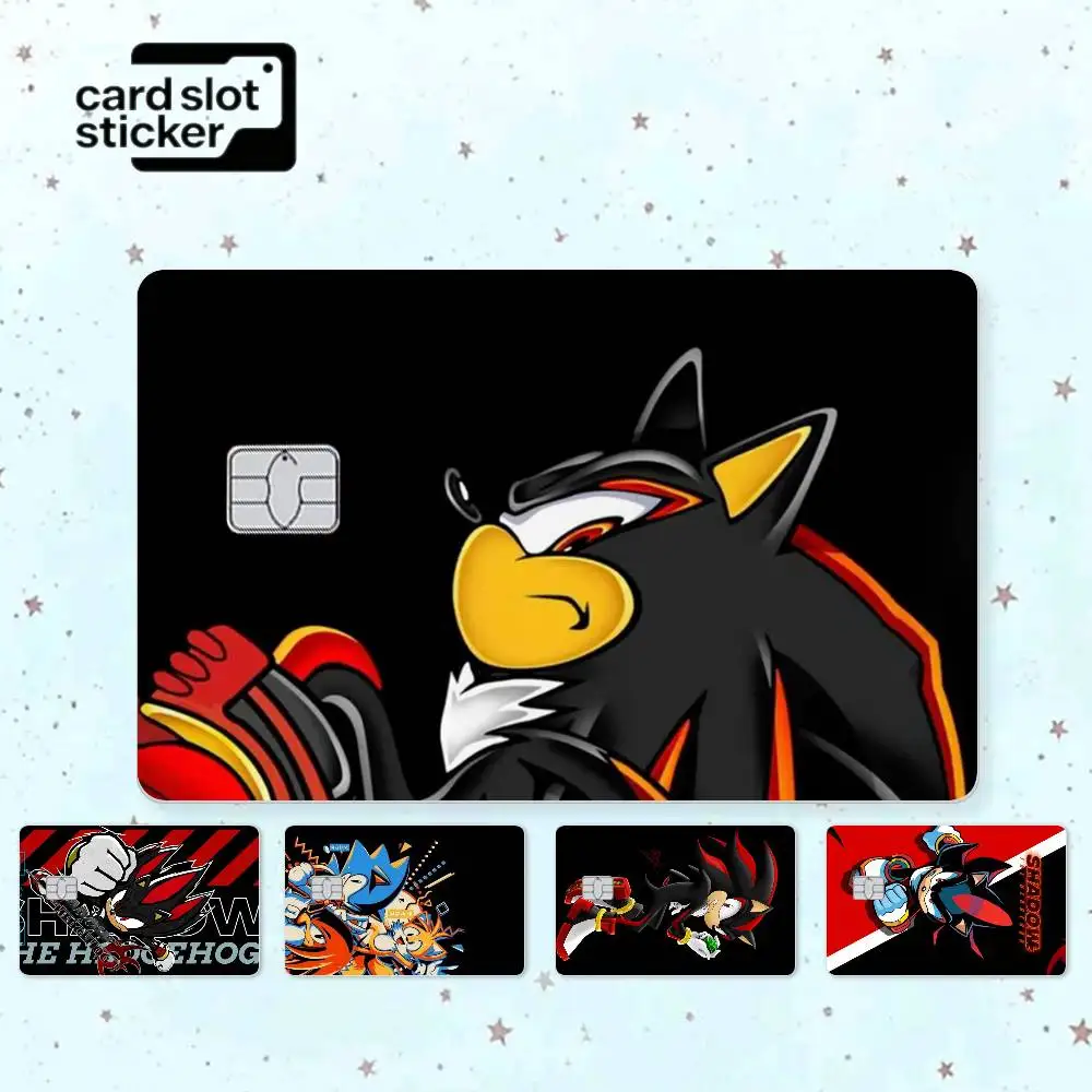 Shadow Sonic Hedgehog  Credit Card HD Stickers Game Card Decal Small Chip Waterproof Sticker Gift