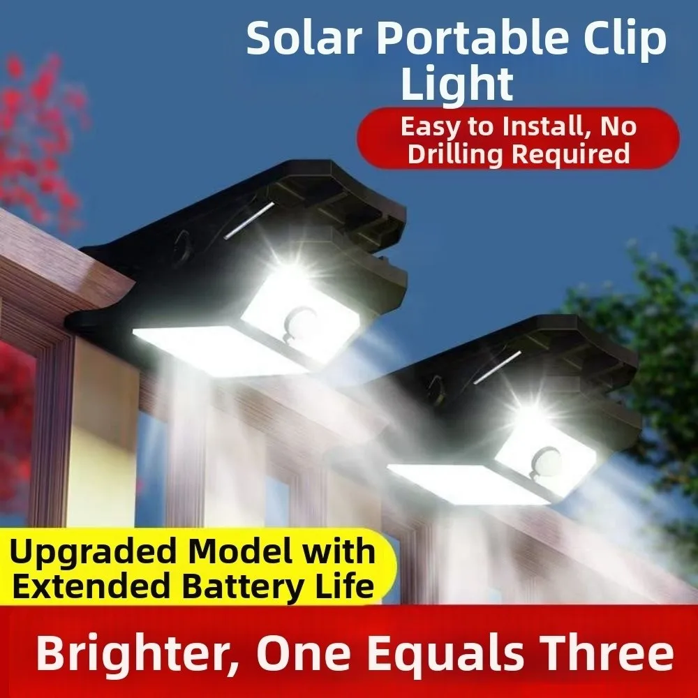 Energy Saving Waterproof Solar Clip Light High Power 3 Modes LED Solar Garden Lights Motion Sensor Lamp Fence Street Landscape