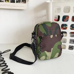 Men's Oxford Camouflage Crossbody Bag Minimalist Design Lightweight Casual Small Shoulder Bags for Men Zipper Messenger Pouch