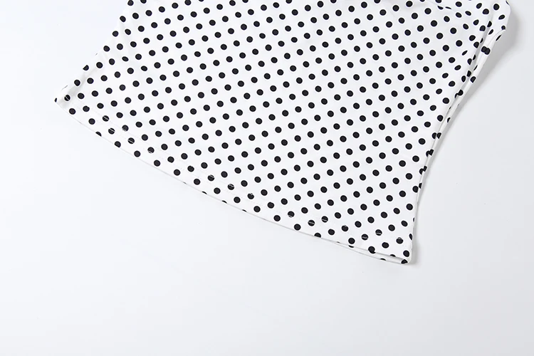 Kliou Sexy Modisches 2-Teiliges Set für Damen mit Polka-Dot-Print, Wickeloberteil, Rückenfreies Tanktop + Figurbetonte Pfirsichfarbene Hüftshorts, High-Street-Outfits – Detail 9