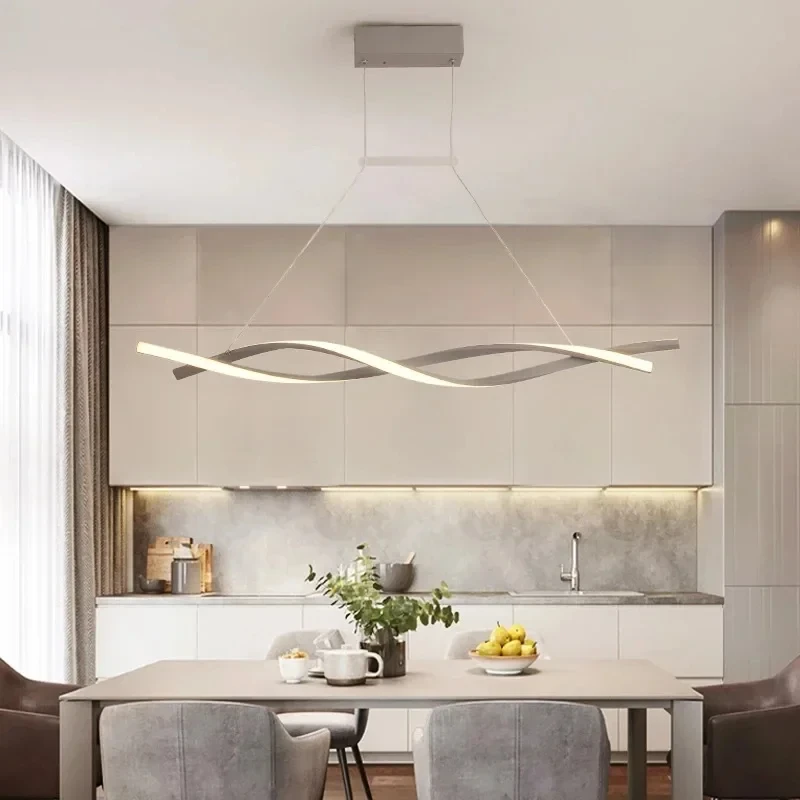 Plafonnier LED suspendu rotatif au design moderne, éclairage d'intérieur, luminaire décoratif de plafond, idéal pour une cuisine, une salle à manger ou un bureau