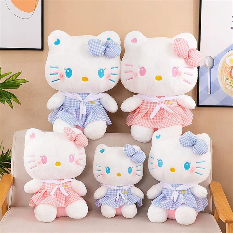 

Kawaii Cute Kitty Plush Toy Stuffed Doll for Kids Birthday Gift New Dress Wearing Hello Kitty Soft Toy Best Seller Wholesale