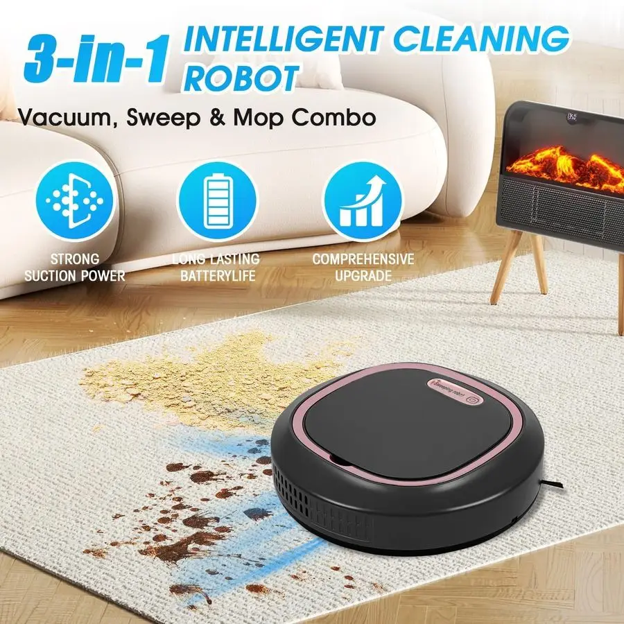 เครื่องดูดฝุ่นพร้อมระบบทำความสะอาดแบบ 3in1 ที่ดูดฝุ่นและถูพื้นได้, หุ่นยนต์ดูดฝุ่น, ระบบนำทางอัจฉริยะ, หลีกเลี่ยงสิ่งกีดขวาง