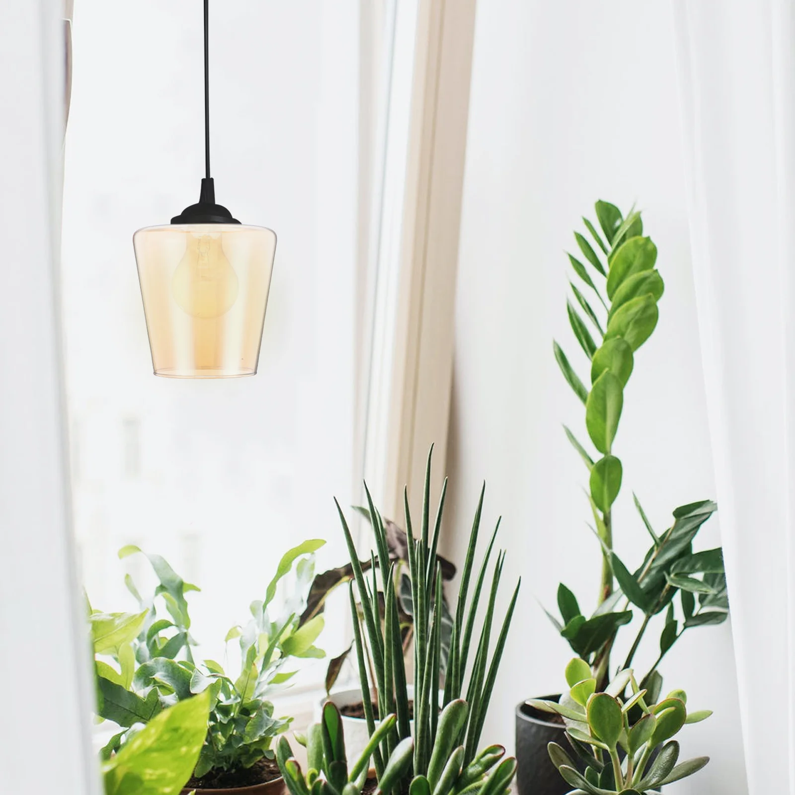 

Янтарный стеклянный абажур, сменный цилиндр, абажур E27, клетка для лампы, настольный подвесной светильник, люстра, настенное бра, домашний декор 4,2 см