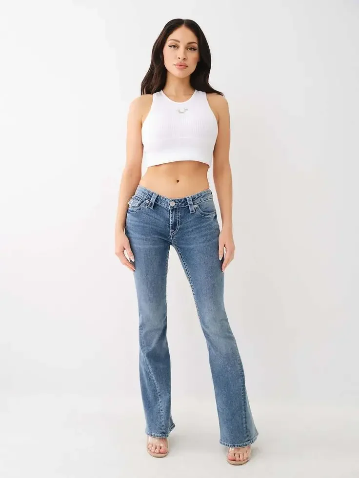 Retro buda logotipo etiqueta bordado azul baggy jeans mulher gótico calças de perna larga americano y2k harajuku streetwear