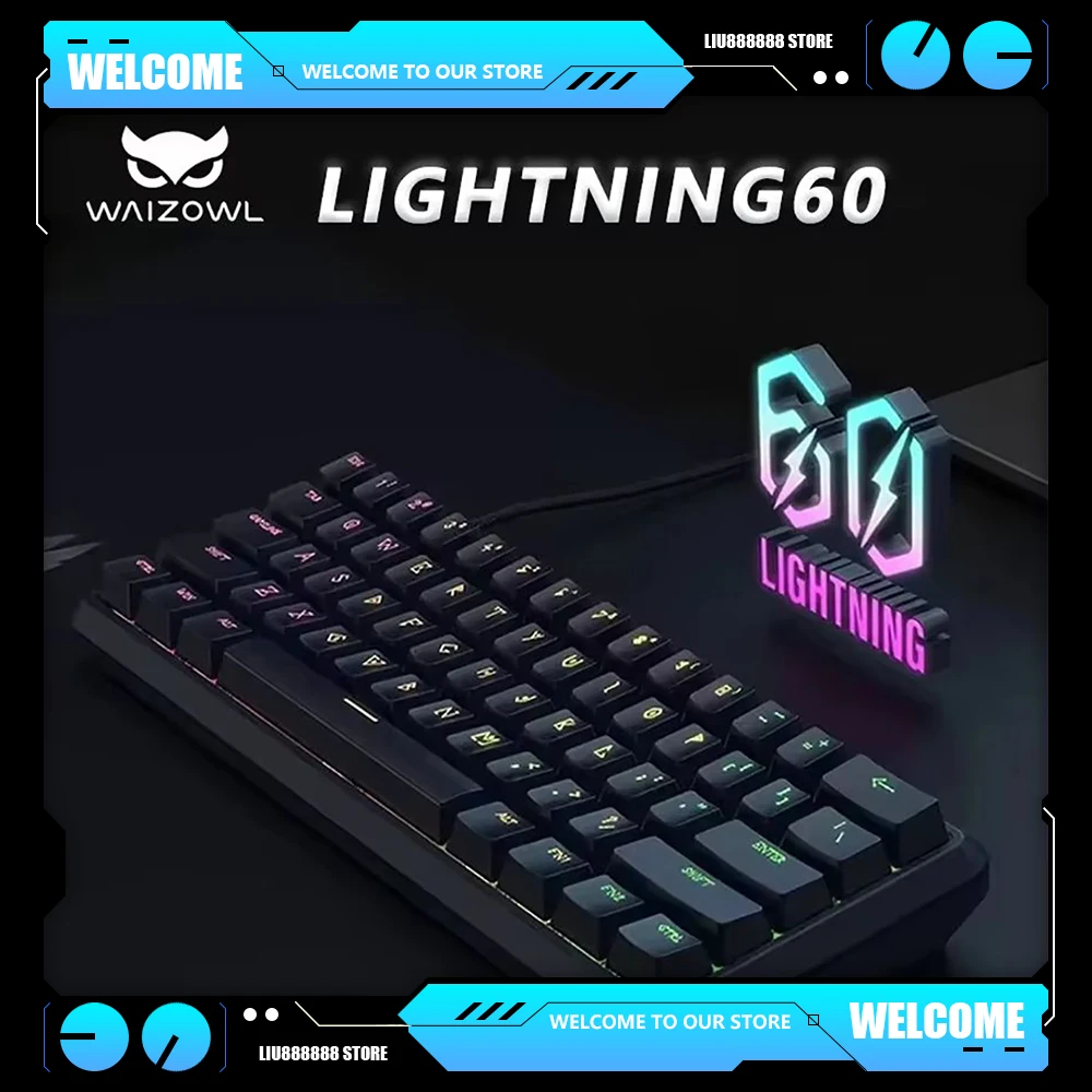 New Waizowl Lightning60 RGB Light Magnetic Switch Gaming Console Keyboard Hotswap Mechanical Keyboard Custom Game E-sports Gifts