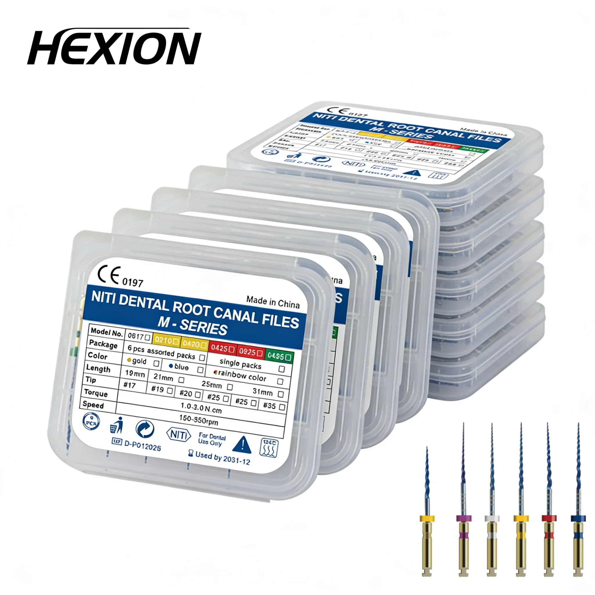 

10 коробок HEXION: Супер-роторные термоактивируемые эндодонтические файлы NiTi для использования с зубным мотором, 25 мм, SX-F3, стоматологические инструменты