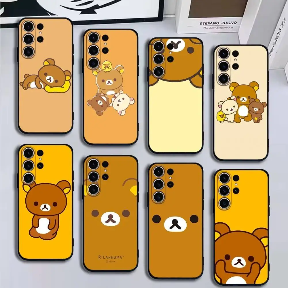 

Rilakkuma Phone Case For SamsungS25,24,21,22,23,30,Ultra,20,Plus,Fe,Lite,Note,10,9,5G Black Cover