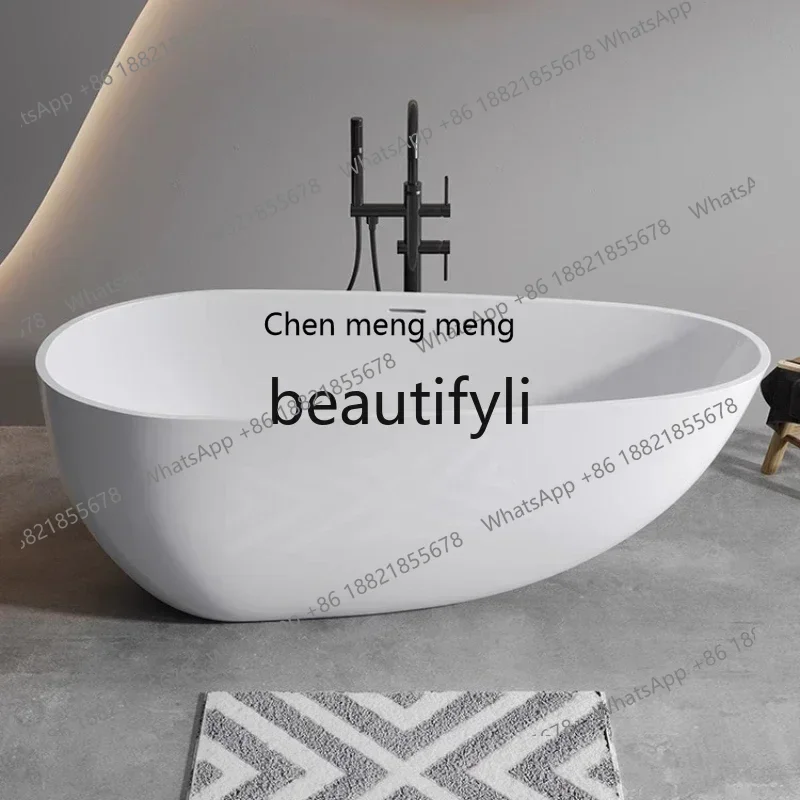 New arrive Artificial stone bathtub B & B hotel bathtub Free-standing household water drop bathtub