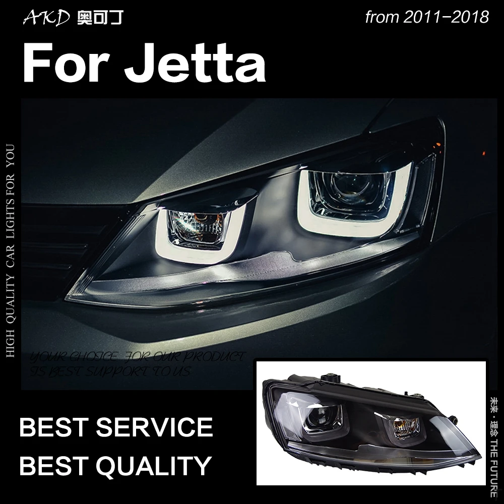 

Car Front Headlamp for VW Jetta Headlights 2011-2018 Jetta Mk6 LED Headlight Angel Eye Drl Hid Bi Xenon Auto Accessories 2PCS