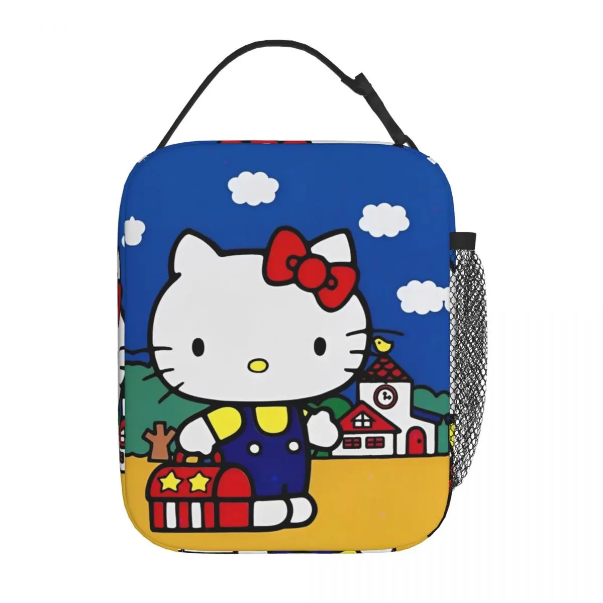 Hello Kitty Insulated Lunch Bag High Capacity Kawaii Cat Reusable Thermal Bag Lunch Box Tote Work Outdoor Food Storage Bags