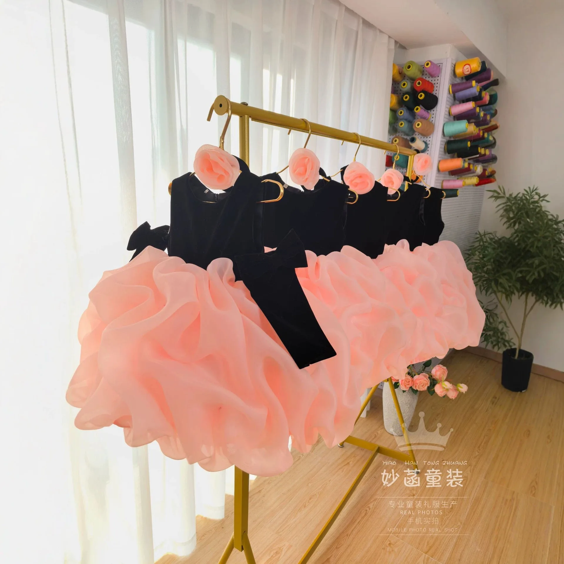 Girls Princess Dress New Summer Children's Dress Children's June 1 Host Show Tousled Dress High-end Elegant Wedding Dress