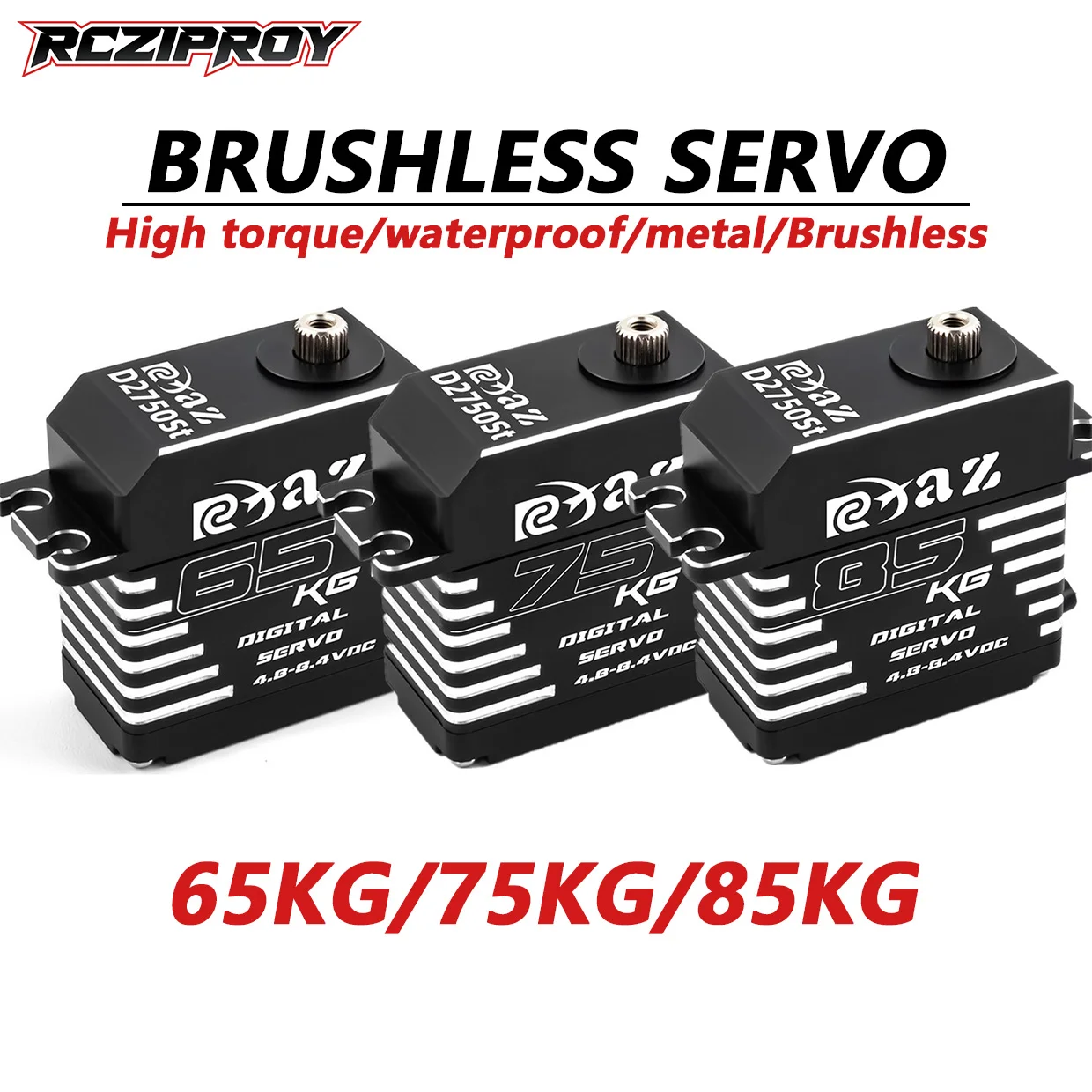 

Metal Steel Gear Digital Servo 65KG/75KG/85KG Brushless Servo Waterproof RC Car Crawler 1/8 1/10 SCX10 TRX4 Truck Robot RC Parts