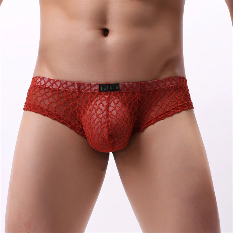 

Transparent Men Boxer Panties Sexy Lingeries Comfortable Men's Shorts Panty Sexy Underwear Small U-Shaped Bag Lace Underpants