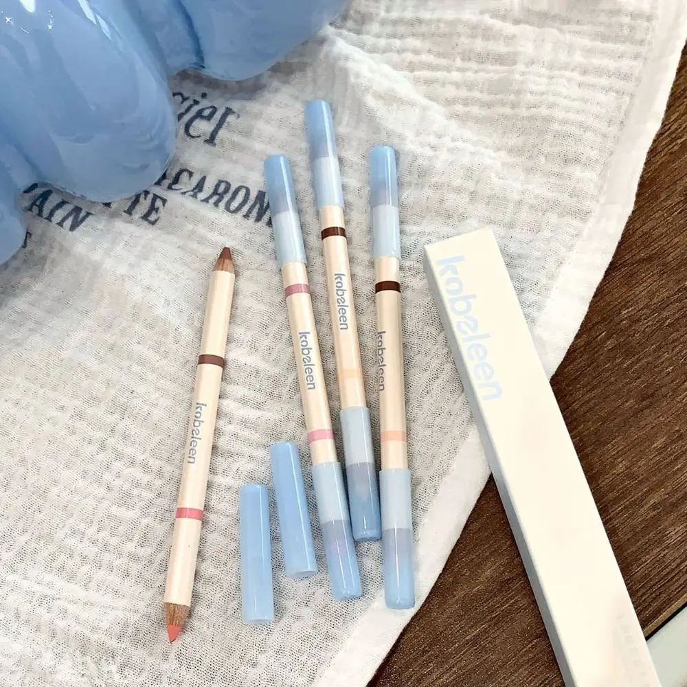 Waterproof Double-headed Contour Pen Smudge-Proof Silky Texture 2-in-1 Cream Contour Stick Two-colored Multipurpose Eye Shadow