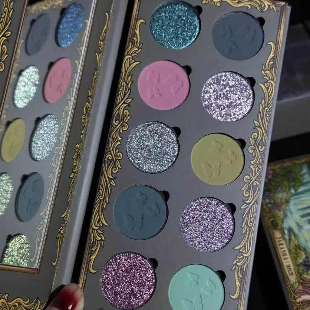 

Shellwe Makeup 10-Color Eyeshadow Chameleon Palette Glitter Matte Shimmer Pearlscent Palette Long-lasting Korea Makeup Cosmetics
