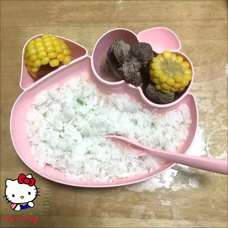 New 4Pcs/Set Practical Hello Kitty Plate Cartoon Fruit Plate Safe Material Large Capacity Snack Tray Cute Children's Tableware