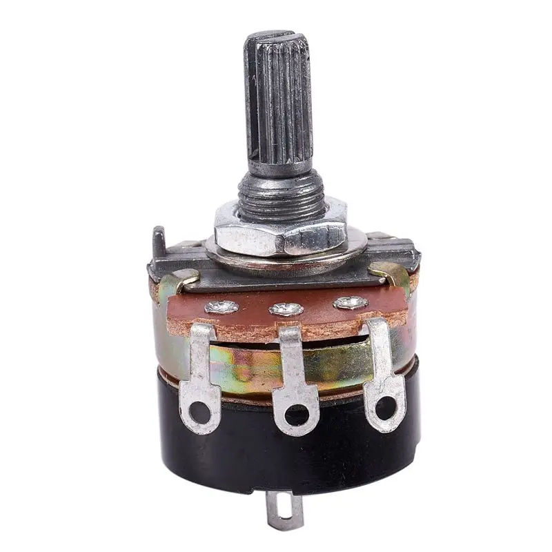Y42A-8Pcs 500K Ohm Single Linear Taper Potentiometers With On/Off Switch