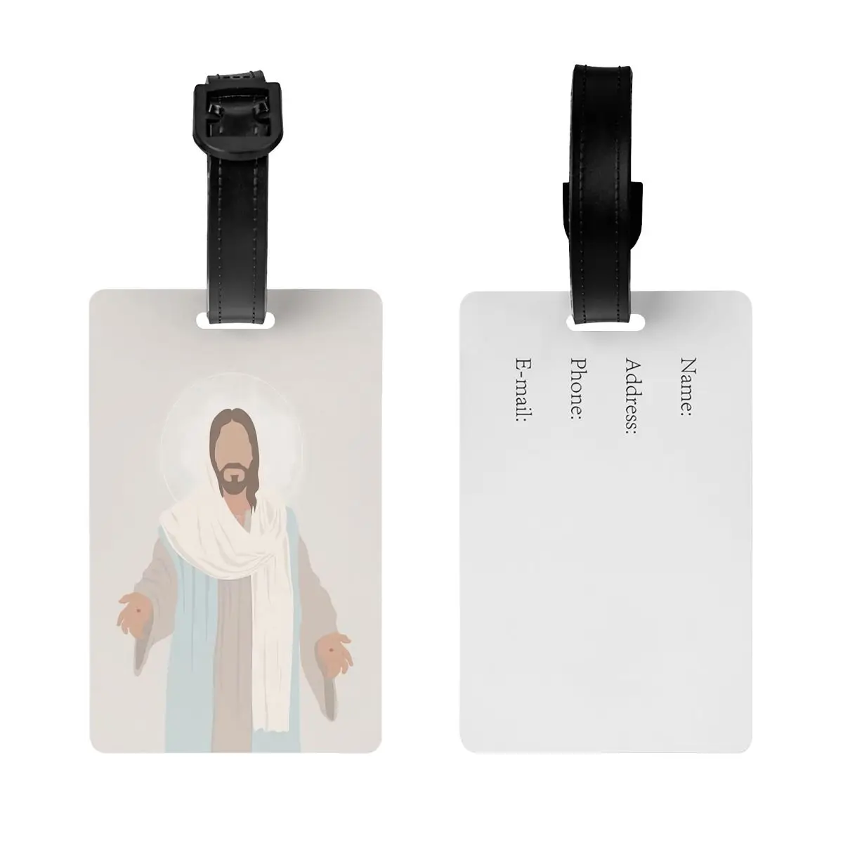 Etiquetas de bagagem personalizadas Jesus Christian para malas Etiquetas de bagagem engraçadas Capa de privacidade Nome Cartão de identificação