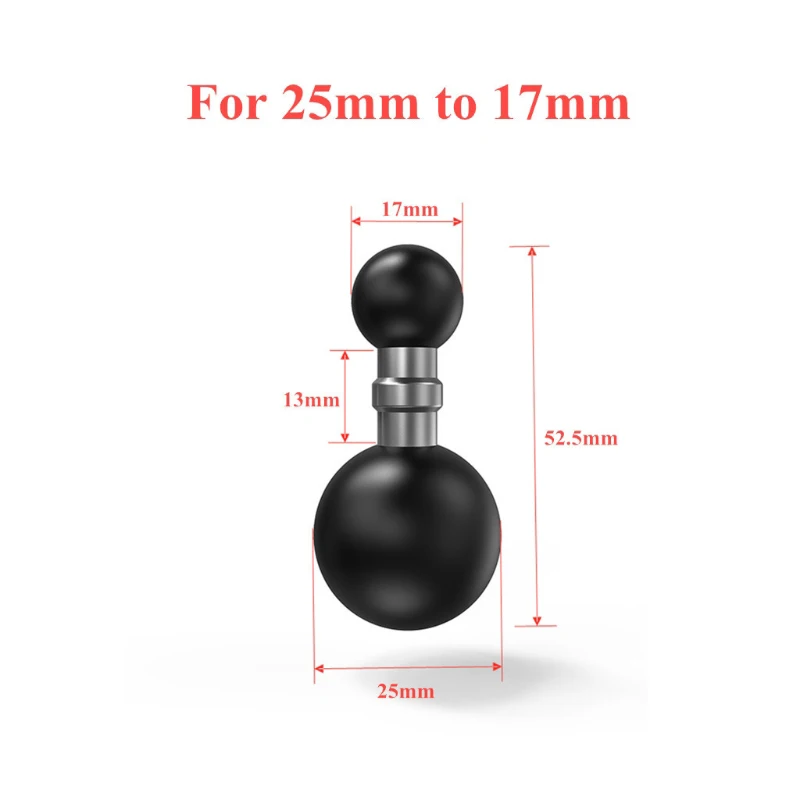 25mm to 15mm/17mm/25mm Composite Ball Adapter For Industry Standard Dual Ball Socket Mounting arms Works For Garmin GPS Bracke