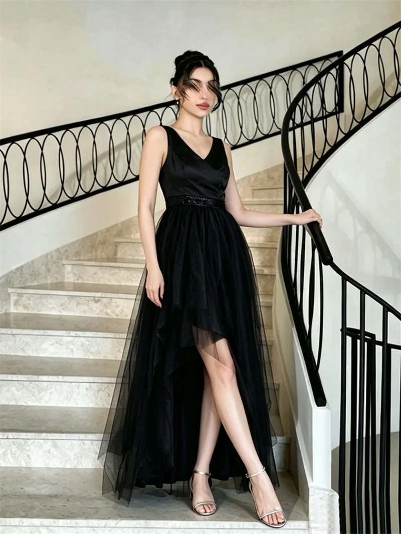robe-de-bal-elegante-noire-sans-manches-col-en-v-dos-nu-en-tulle-longueur-au-sol-robe-de-soiree-robe-de-banquet-formelle-robe-de-mariage-robe-de-soiree-d'anniversaire