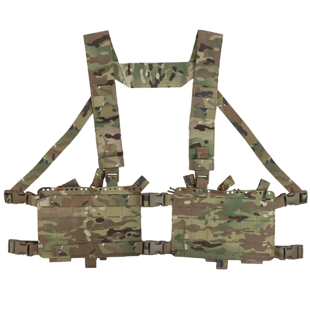 Tactical Split Chassis Chest Rig 34 H‑harness Laser Cut MOLLE 556 762 Pistol Rifle Mag Pouch Hunting Utility Vest