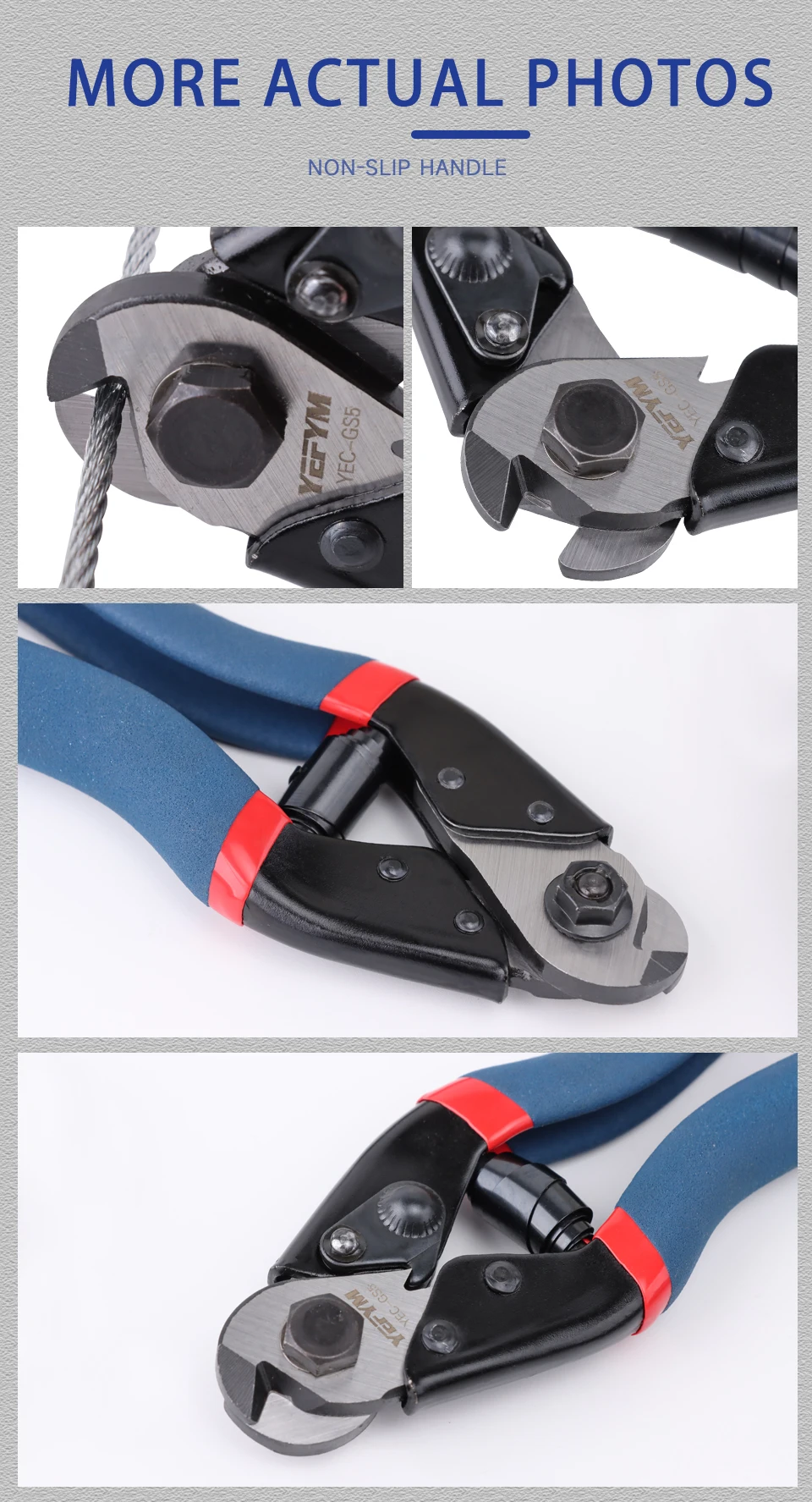 Stahlseilschneider YEC-GS5 Drahtseil- und Bleisiegel-Schneider Industriequalität 7,6″ Kraftsparende Zangenwerkzeuge – Detail 11