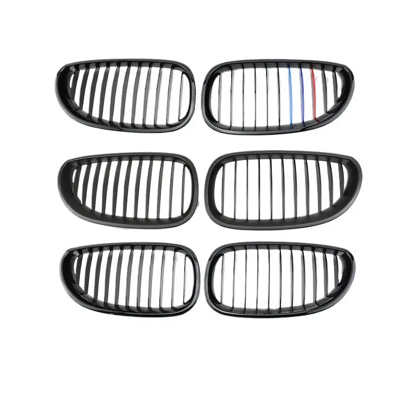 

Подходит для BMW 5 серии E60 2005-2009 годов, модифицированная однолинейная ярко-черная средняя сетка, трехцветная передняя решетка с углеродным узором в середине