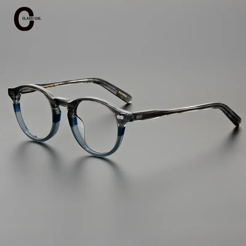 

Tortoiseshell Solid Color Fashion Acetate Round High Quality Handcrafted Optical Frames for Women Myopia Reading Men's Frames